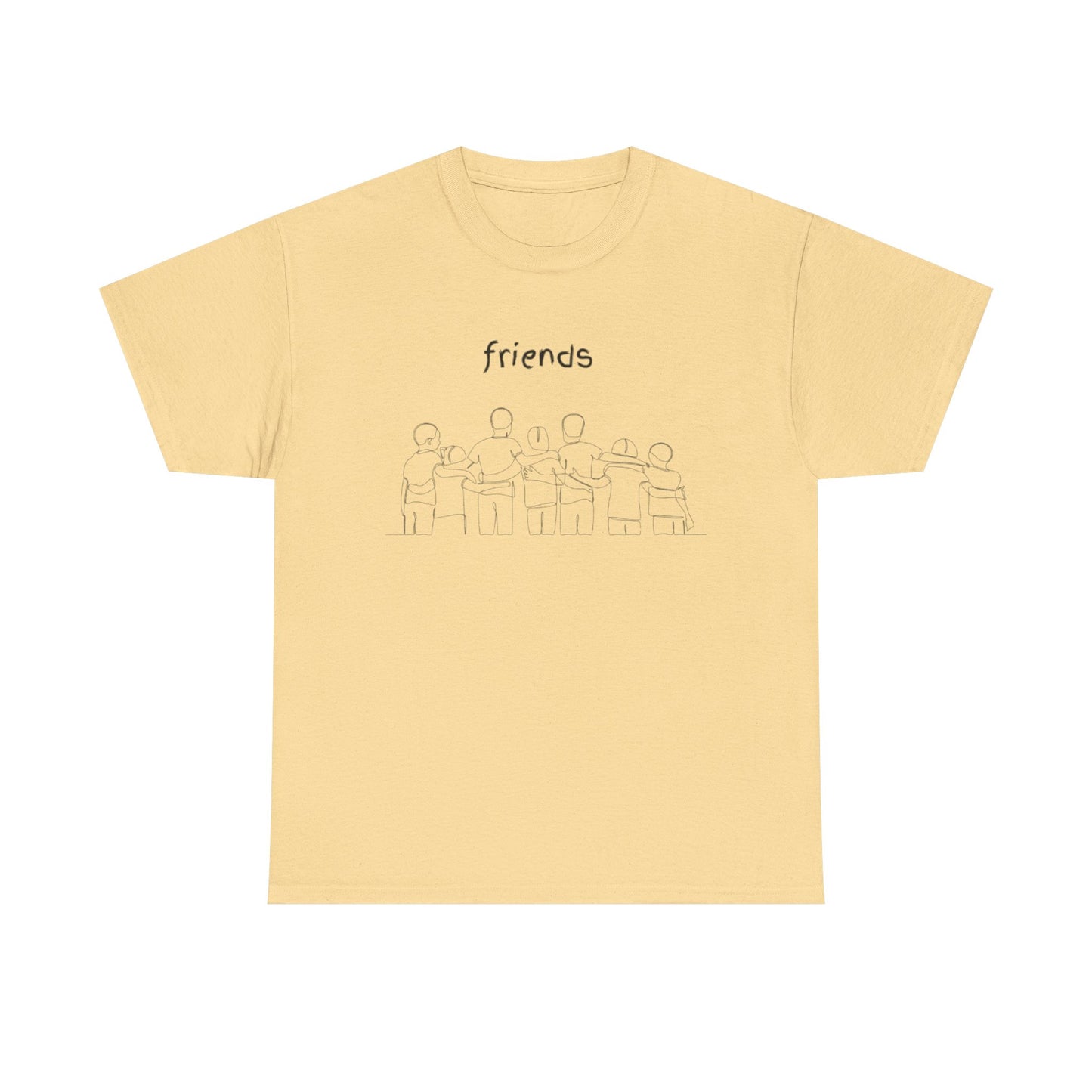 Friends  Heavy Cotton Tee, Casual T-Shirt, Friendship Gift, Relaxed Fit Top, Everyday Wear, Graphic Tee