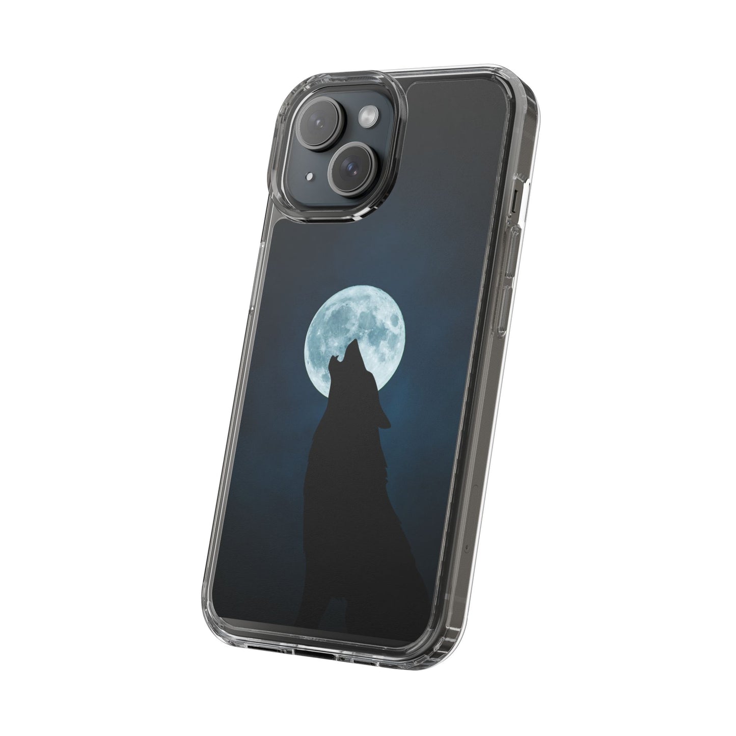 Wolf Clear Phone Case, Moonlit Wolf Design, Gift For Friends, Night Sky Decor