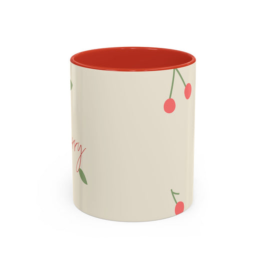 Cherry Blossom Accent Coffee Mug, Floral Coffee Cup, Cute Kitchenware, Gift for Her, Cottagecore Aesthetic