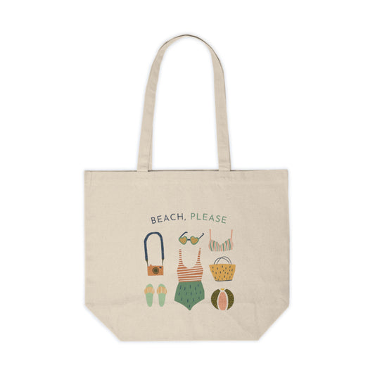 Beach-Themed Canvas Shopping Tote, Summer Tote Bag, Eco-Friendly , Stylish Market Tote, Gift for Beach Lovers