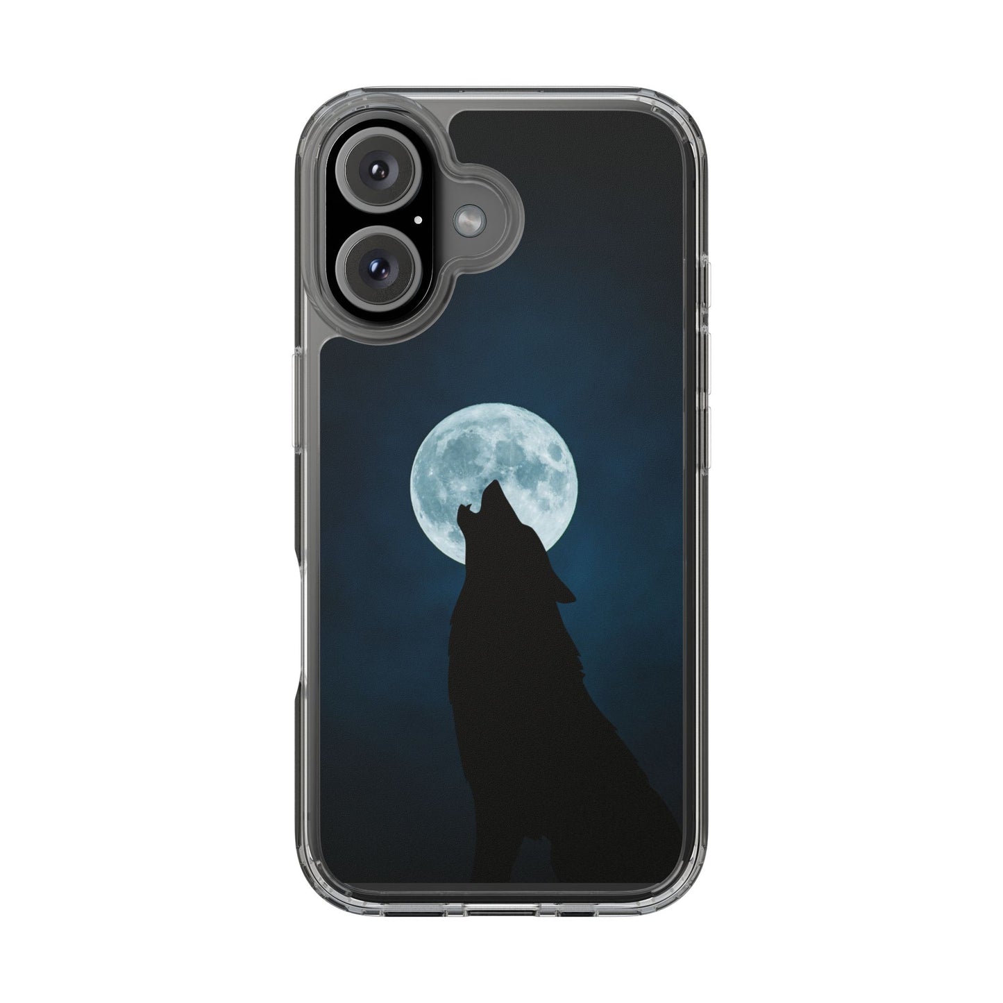 Wolf Clear Phone Case, Moonlit Wolf Design, Gift For Friends, Night Sky Decor