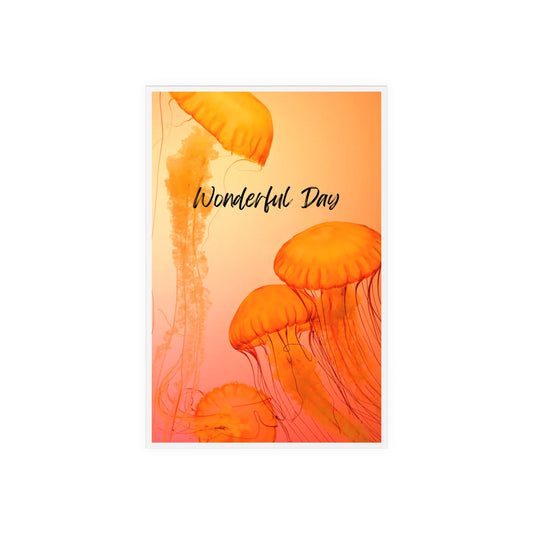 Colorful Jellyfish Acrylic Sign with Wooden Stand, Home Decor, Inspirational Desk Art, Gift for Her, Unique Office Decoration, Fun Wall Art