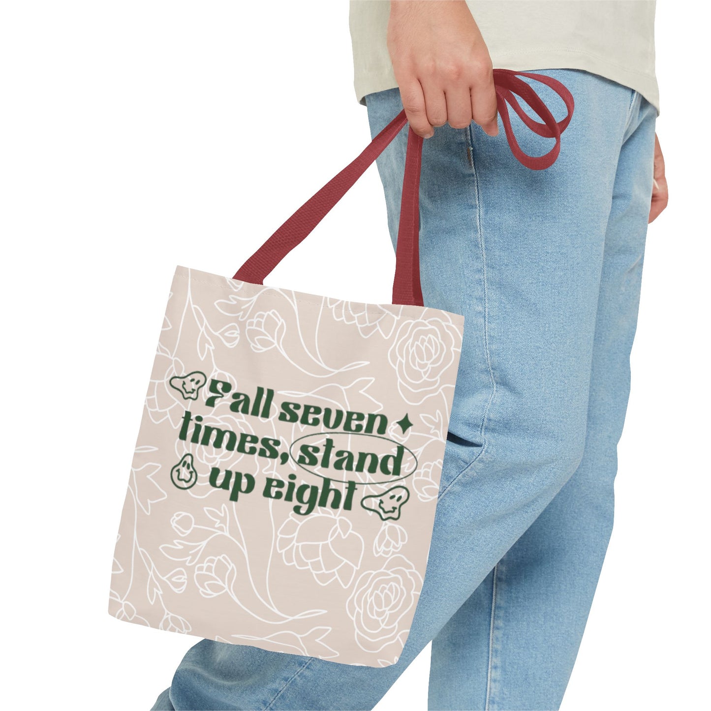 Inspirational Floral Tote Bag |Bag for Everyday Use, Eco-Friendly Gift, Shopping Bag, Beach Tote, Gift for Friends