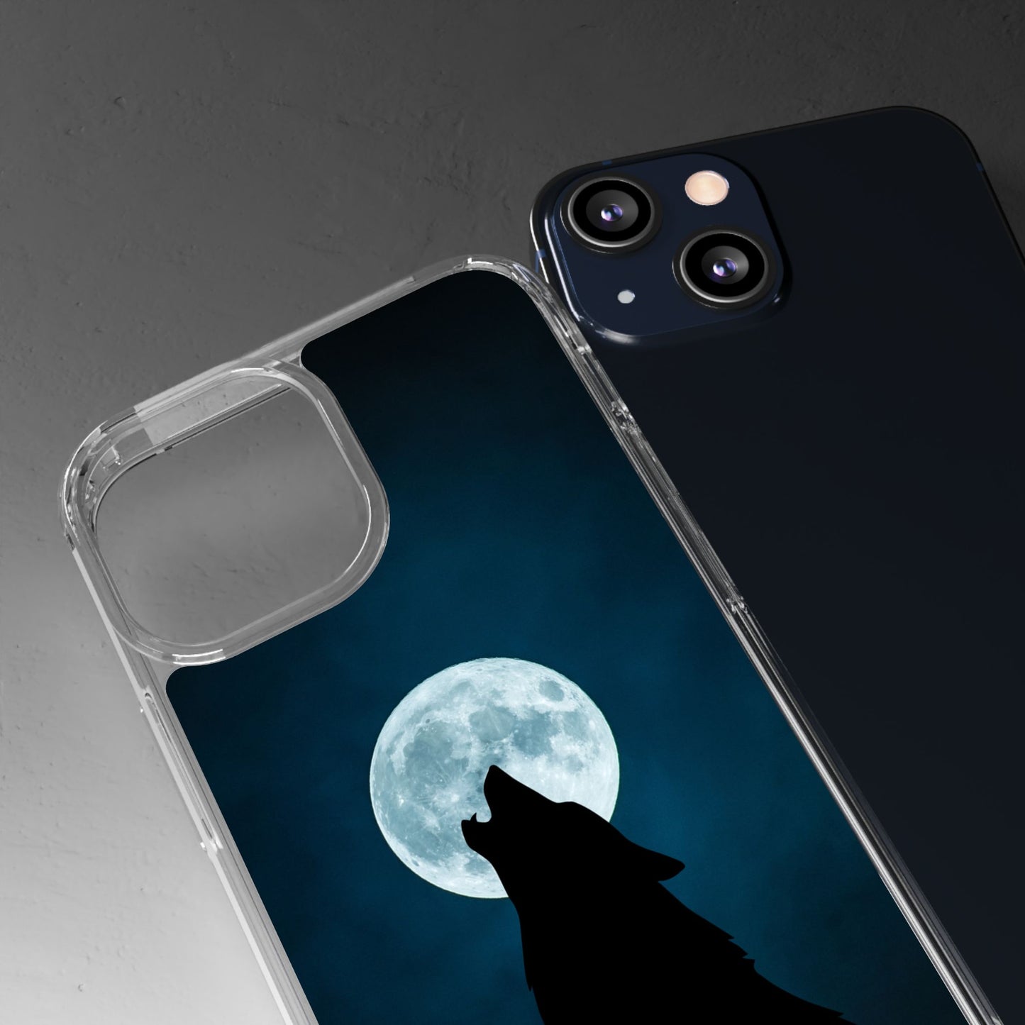 Wolf Clear Phone Case, Moonlit Wolf Design, Gift For Friends, Night Sky Decor