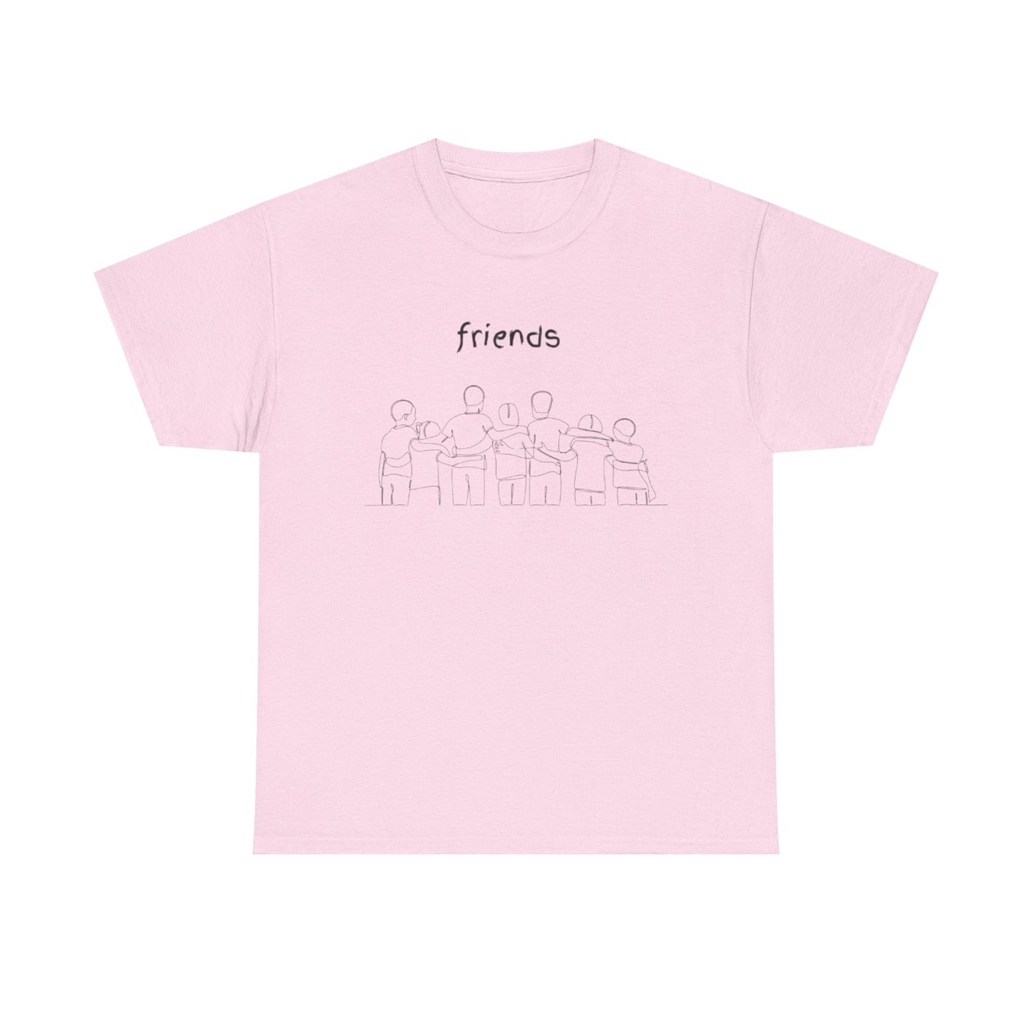 Friends  Heavy Cotton Tee, Casual T-Shirt, Friendship Gift, Relaxed Fit Top, Everyday Wear, Graphic Tee