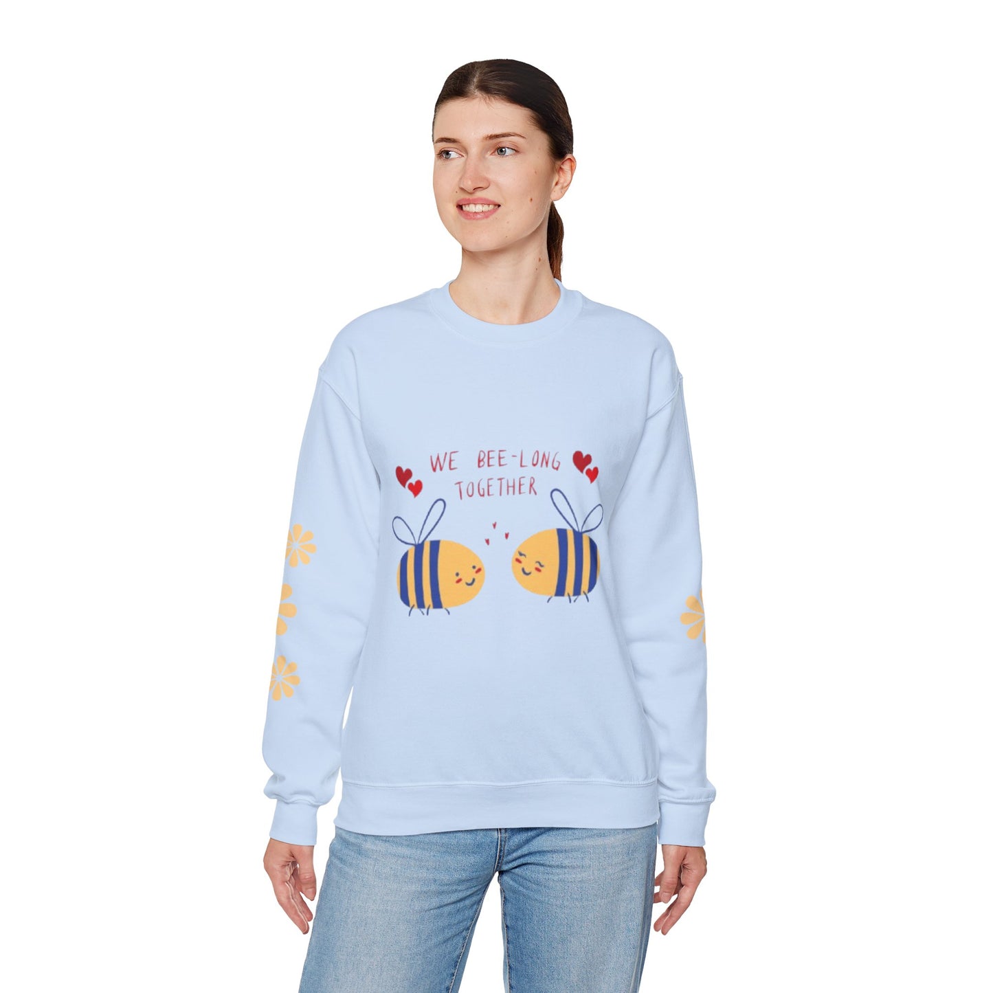 Bee-Love Crewneck Sweatshirt - Cozy Fashion, Cute Bee Design, Spring Apparel,