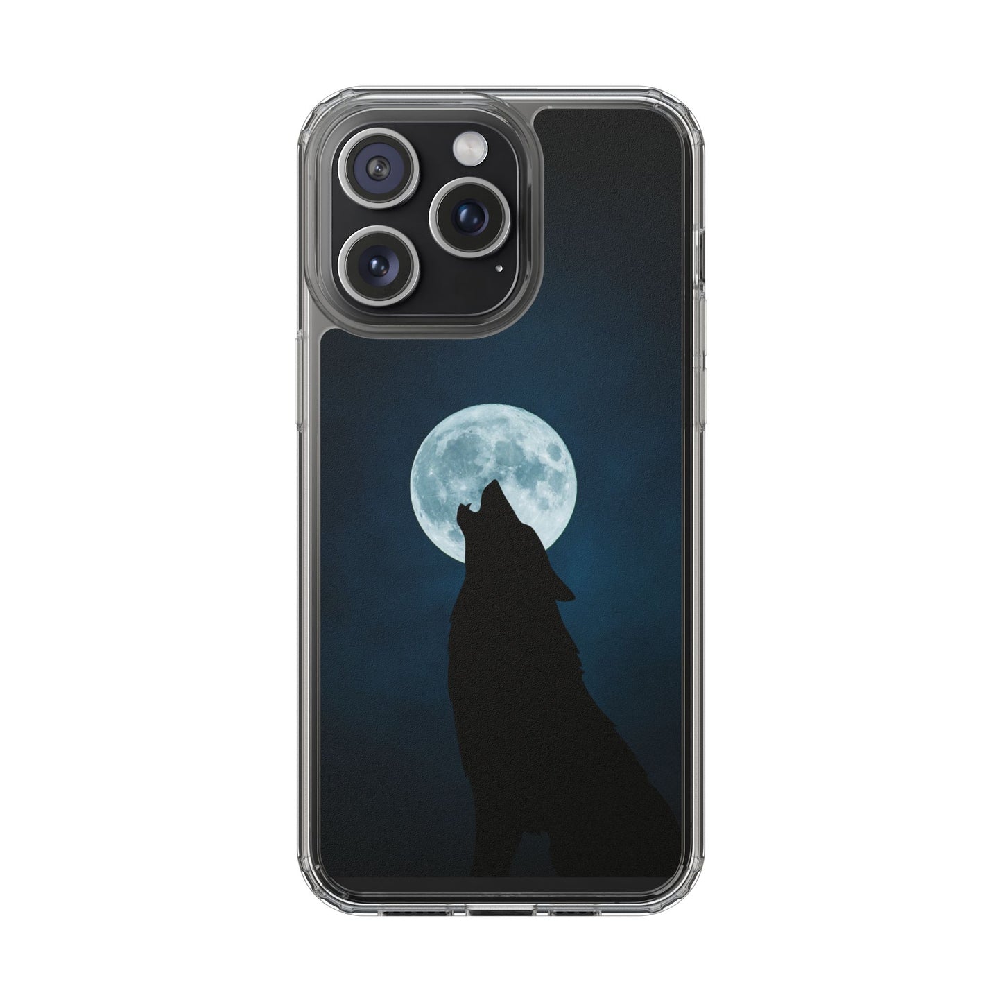 Wolf Clear Phone Case, Moonlit Wolf Design, Gift For Friends, Night Sky Decor