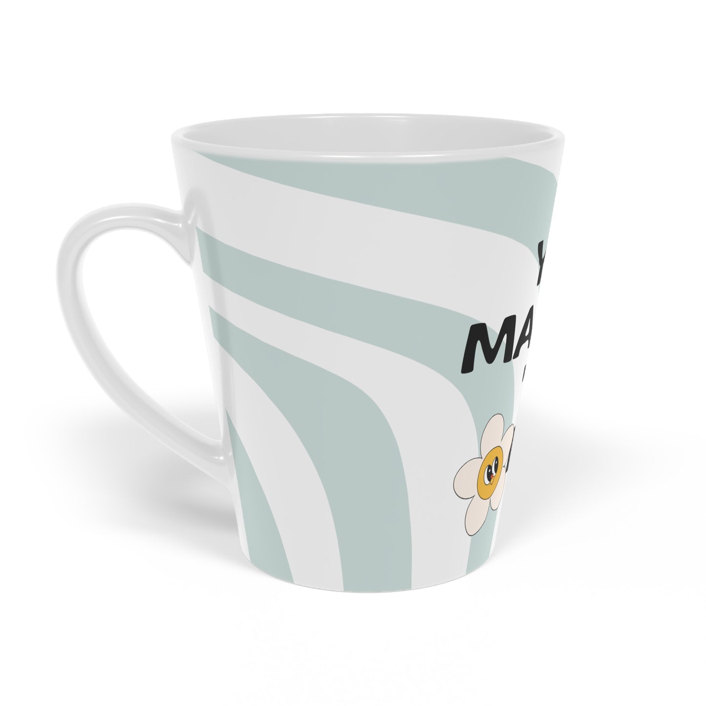 Latte Mug - Flower Design, Coffee Cup, Cute Gift, Home Decor, Tea Lover's Mug