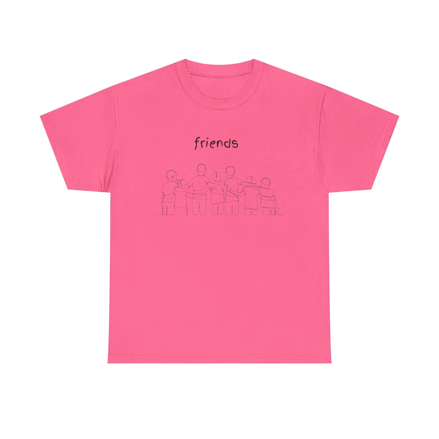 Friends  Heavy Cotton Tee, Casual T-Shirt, Friendship Gift, Relaxed Fit Top, Everyday Wear, Graphic Tee
