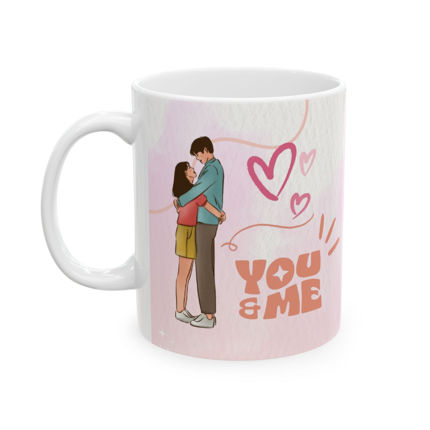 Love Ceramic Mug, Cute Couple Coffee Cup, Valentine's Day Gift, Romantic Ceramic Cup, Anniversary Present