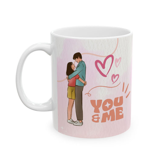 Love Ceramic Mug, Cute Couple Coffee Cup, Valentine's Day Gift, Romantic Ceramic Cup, Anniversary Present