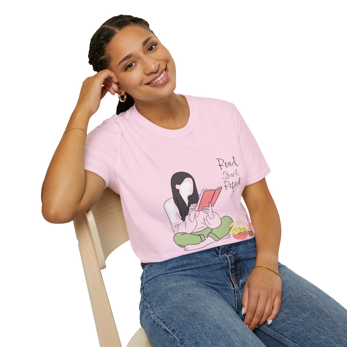 Cozy Reading T-Shirt,Book Lover Shirt, Read Snack Repeat Tee, Casual Gift for Literature Fans, Bookish Apparel, Perfect for Holidays