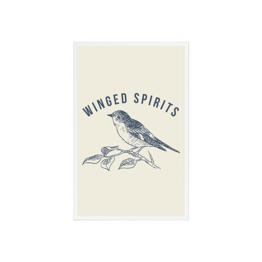 Elegant Acrylic Sign with Wooden Stand, Inspirational Home Decor, Winged Spirits Decor, Bird Art Display, Nature Gift