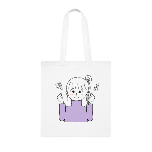Cotton Tote Bag - Eco-Friendly, Cute Character Design, Reusable Shopper, Gift for Her, Everyday Essential