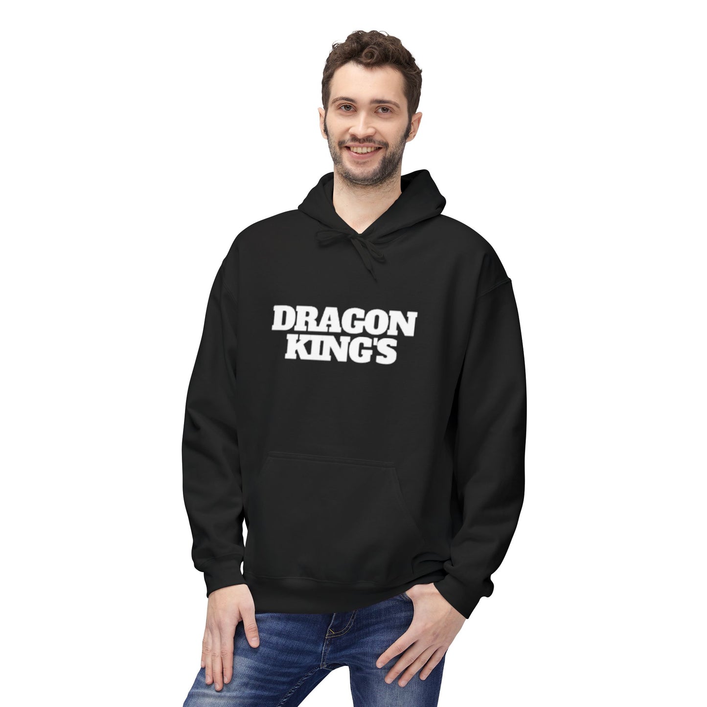 Dragon King's Fleece Hoodie, Cozy Men Hoodie, Gift for Gamers, Casual Wear, Halloween Costume, Stylish Gift