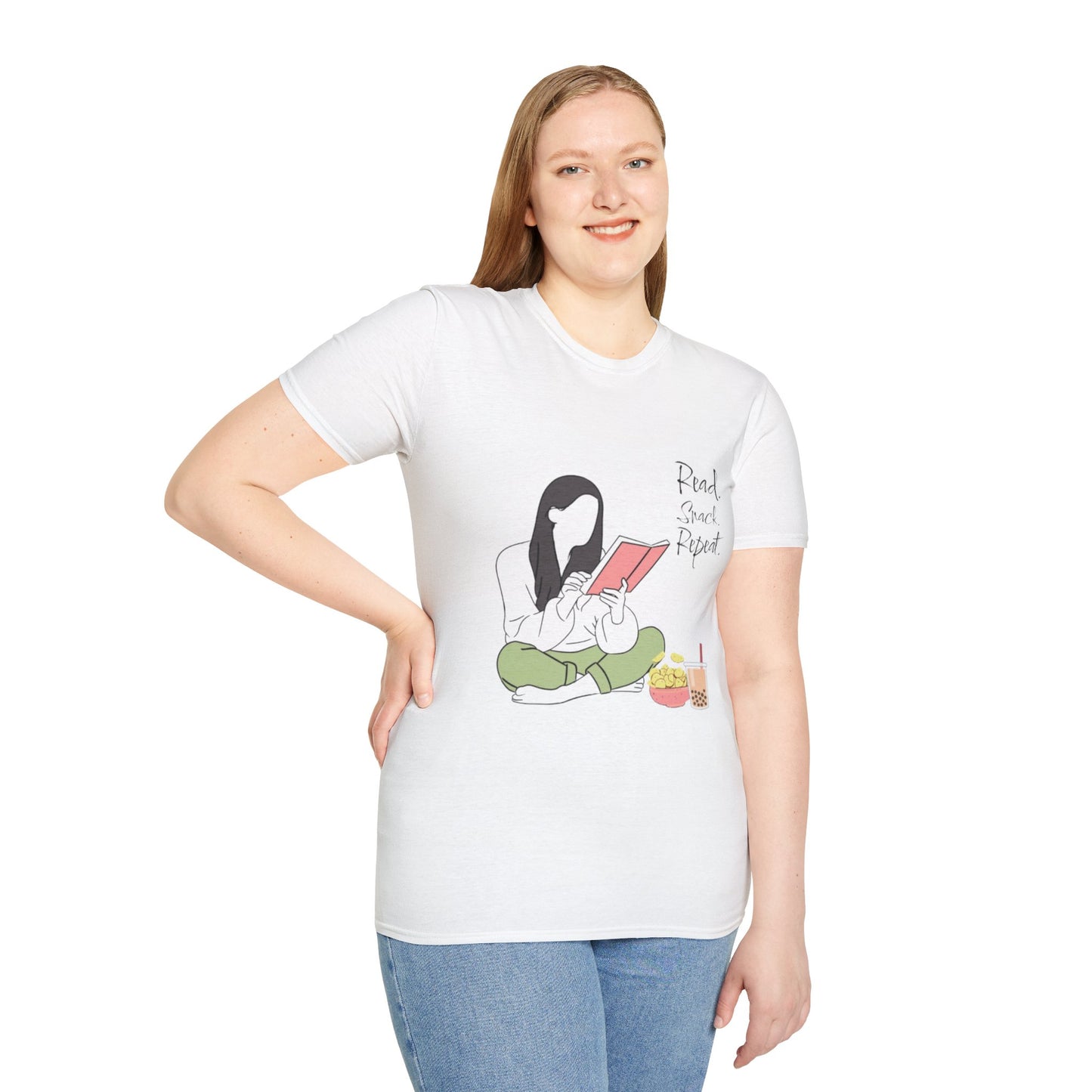 Cozy Reading T-Shirt,Book Lover Shirt, Read Snack Repeat Tee, Casual Gift for Literature Fans, Bookish Apparel, Perfect for Holidays
