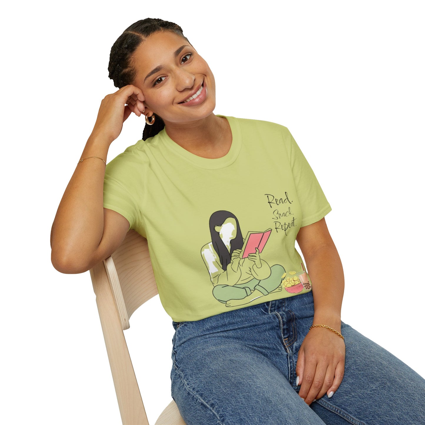 Cozy Reading T-Shirt,Book Lover Shirt, Read Snack Repeat Tee, Casual Gift for Literature Fans, Bookish Apparel, Perfect for Holidays