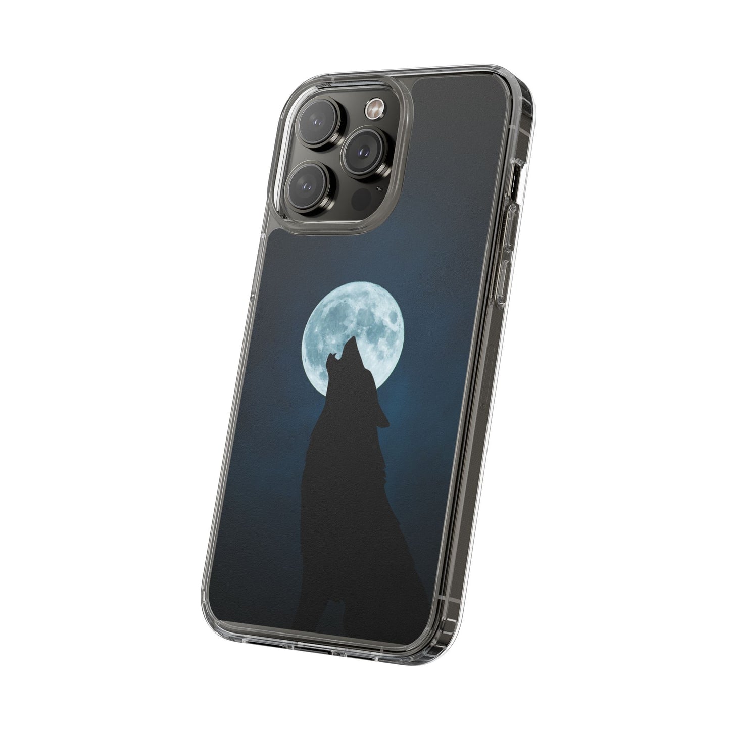Wolf Clear Phone Case, Moonlit Wolf Design, Gift For Friends, Night Sky Decor