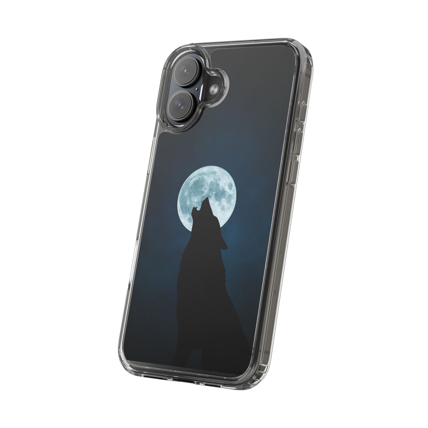 Wolf Clear Phone Case, Moonlit Wolf Design, Gift For Friends, Night Sky Decor