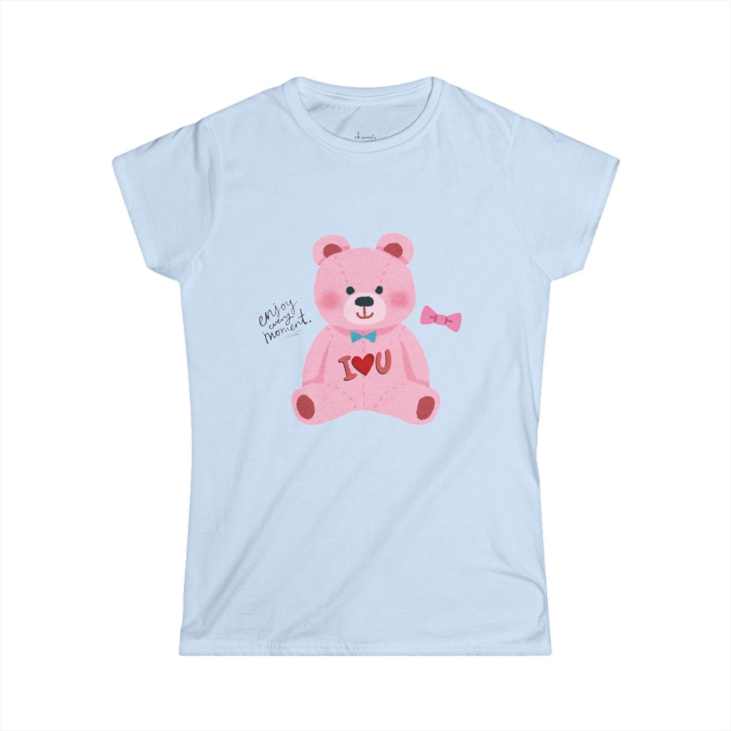 Cute Bear Love Tee, Valentine's Gift, Women's Tee, Casual Wear, Cute Pink Shirt, Romantic Outfit, Funny Tee