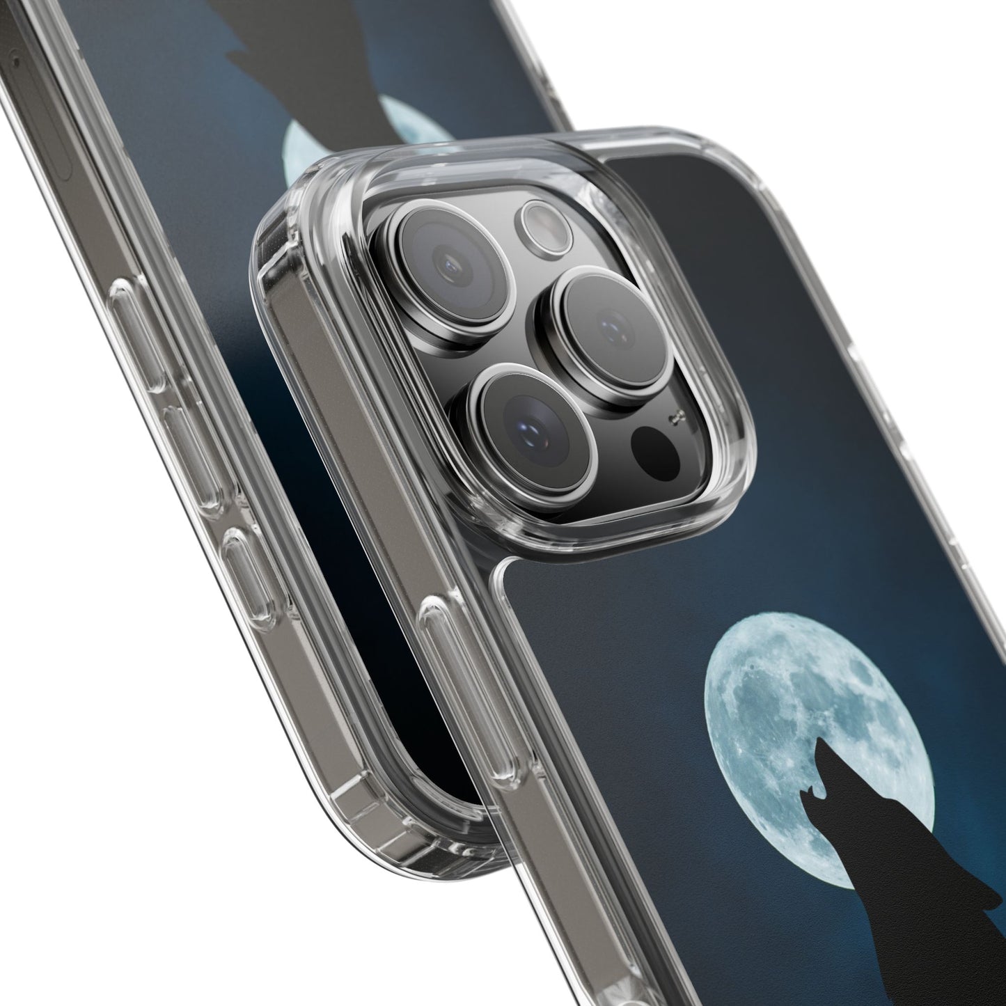 Wolf Clear Phone Case, Moonlit Wolf Design, Gift For Friends, Night Sky Decor