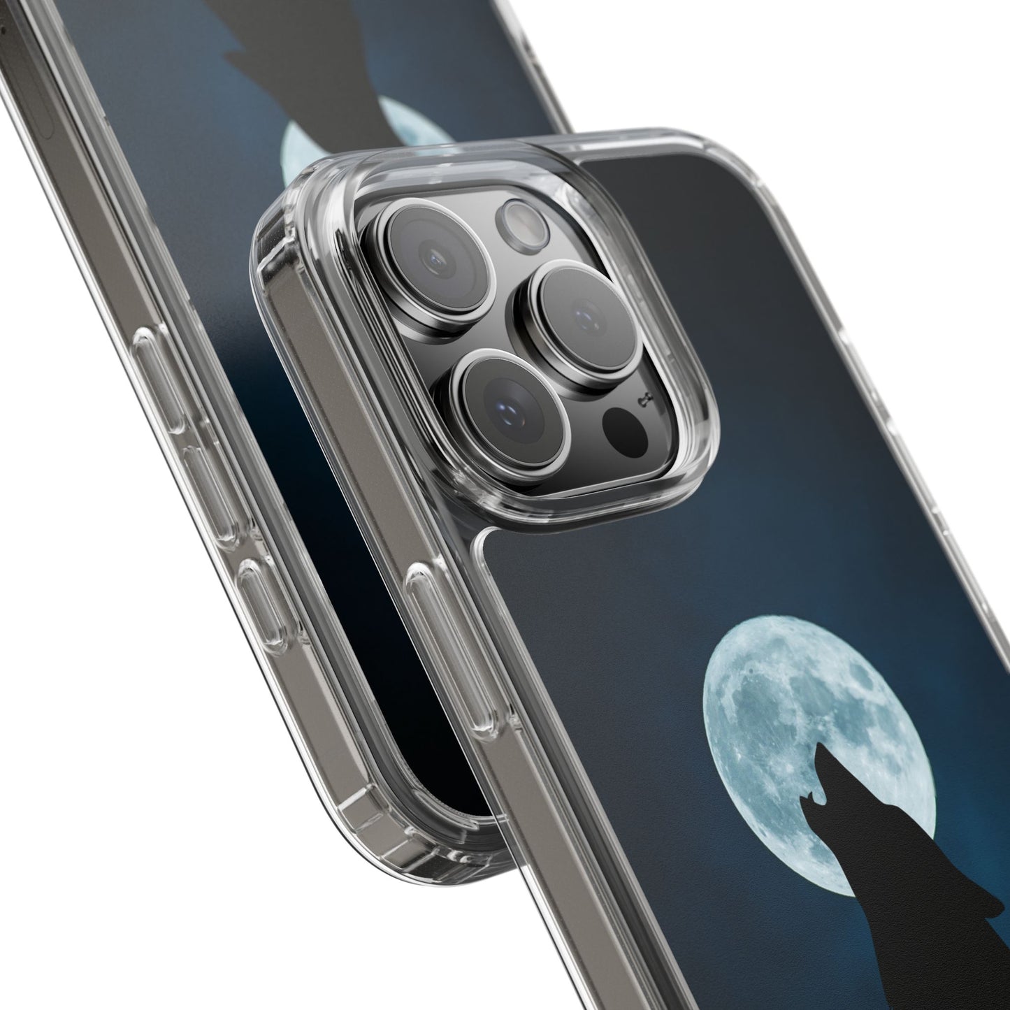 Wolf Clear Phone Case, Moonlit Wolf Design, Gift For Friends, Night Sky Decor