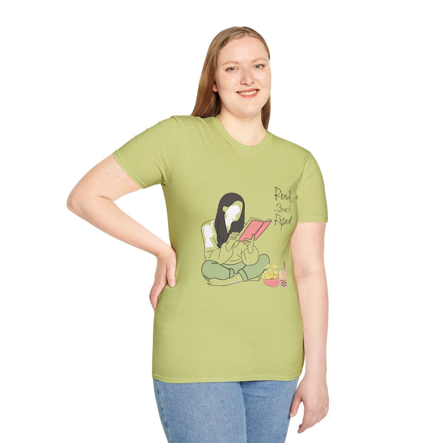 Cozy Reading T-Shirt,Book Lover Shirt, Read Snack Repeat Tee, Casual Gift for Literature Fans, Bookish Apparel, Perfect for Holidays