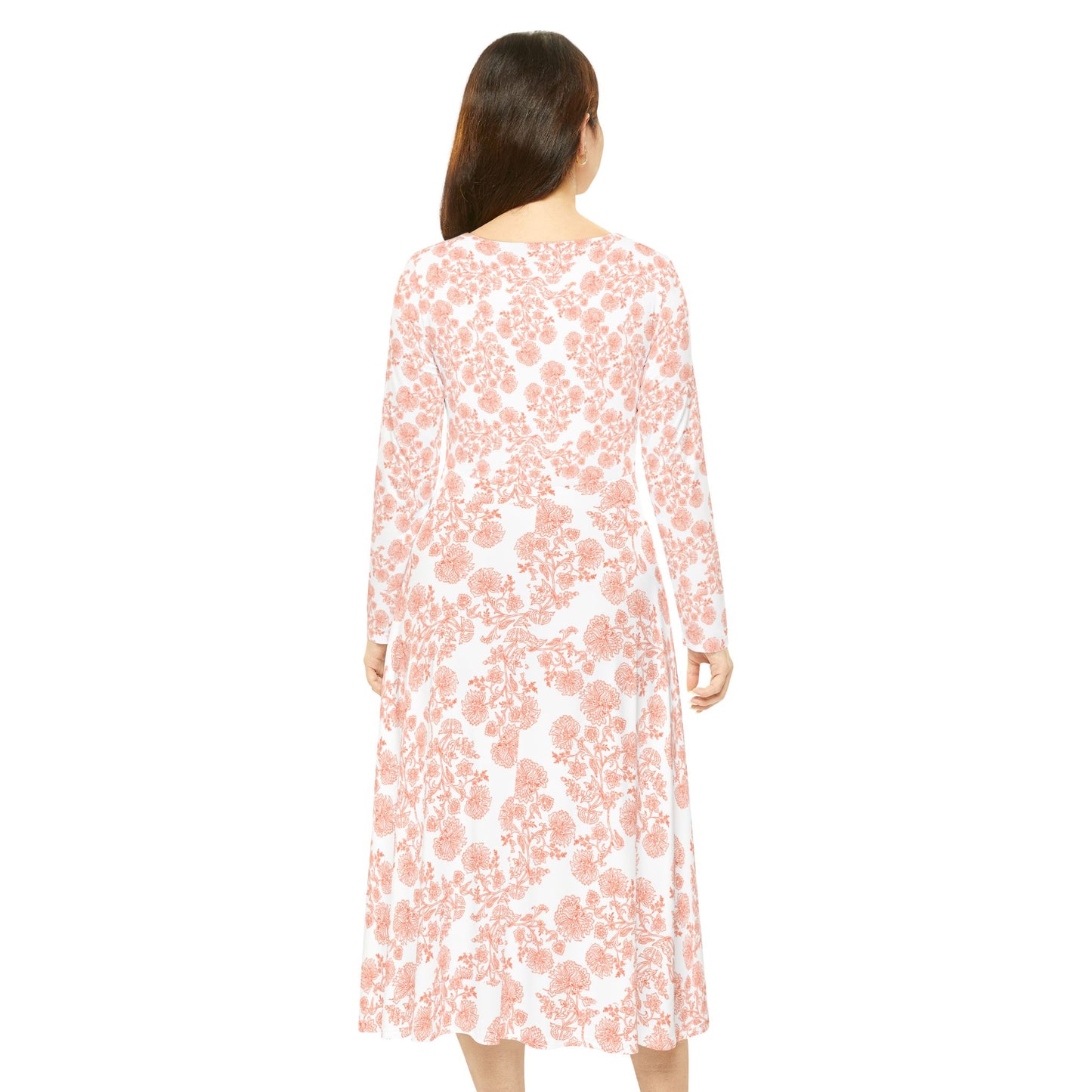 Dance-Inspired Floral Long Sleeve Dress, Perfect for Spring Events, Parties, Picnics, Dance Recitals, and Everyday Wear