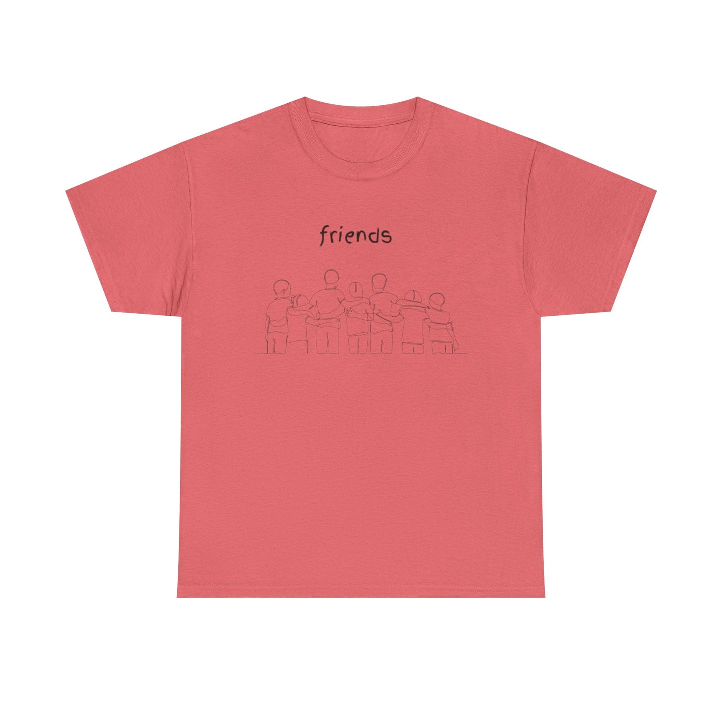Friends  Heavy Cotton Tee, Casual T-Shirt, Friendship Gift, Relaxed Fit Top, Everyday Wear, Graphic Tee