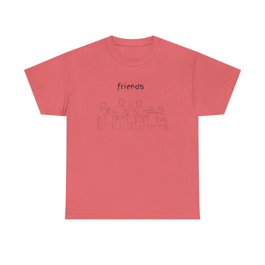 Friends  Heavy Cotton Tee, Casual T-Shirt, Friendship Gift, Relaxed Fit Top, Everyday Wear, Graphic Tee
