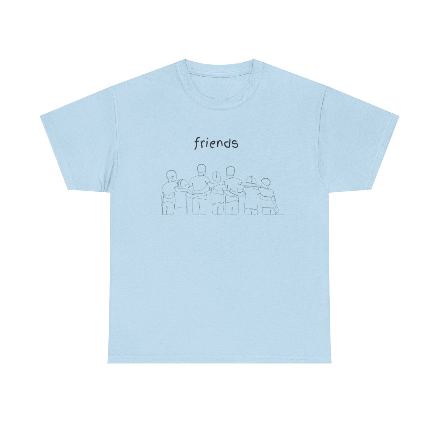 Friends  Heavy Cotton Tee, Casual T-Shirt, Friendship Gift, Relaxed Fit Top, Everyday Wear, Graphic Tee