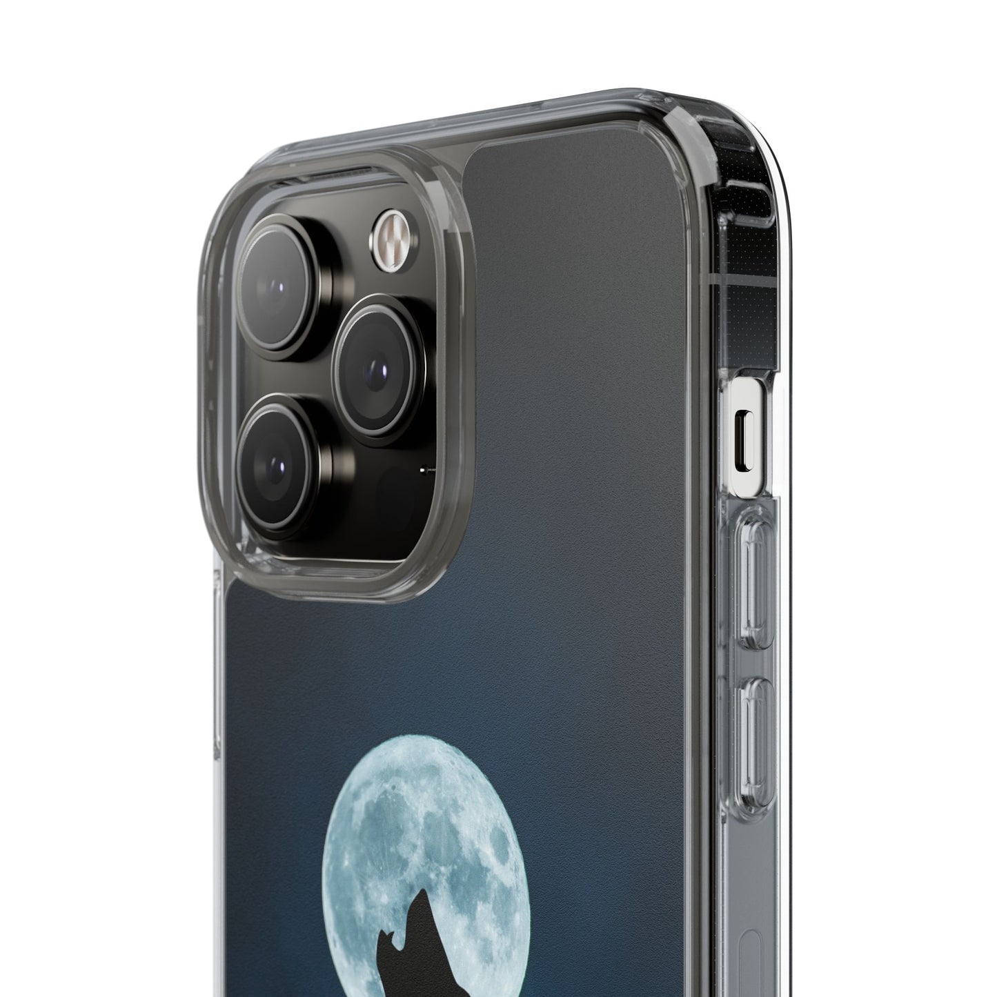 Wolf Clear Phone Case, Moonlit Wolf Design, Gift For Friends, Night Sky Decor