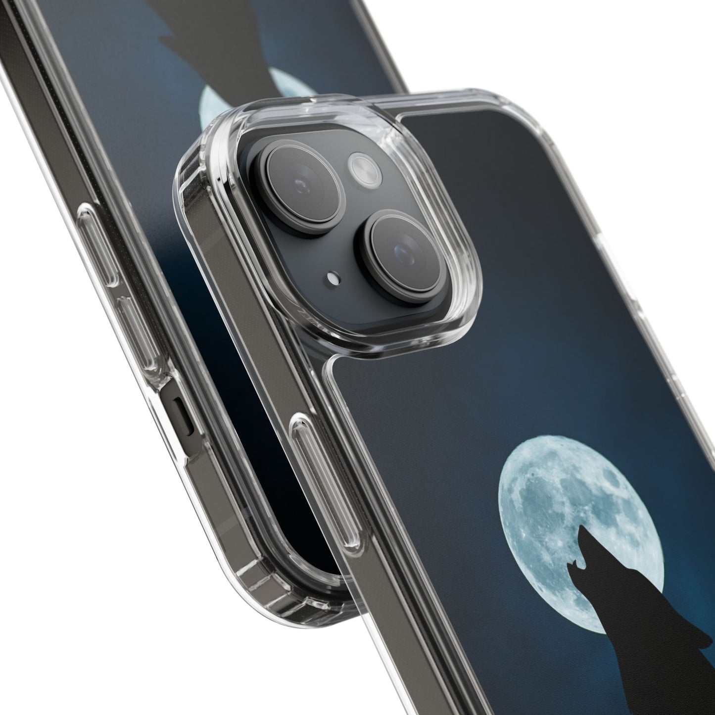 Wolf Clear Phone Case, Moonlit Wolf Design, Gift For Friends, Night Sky Decor