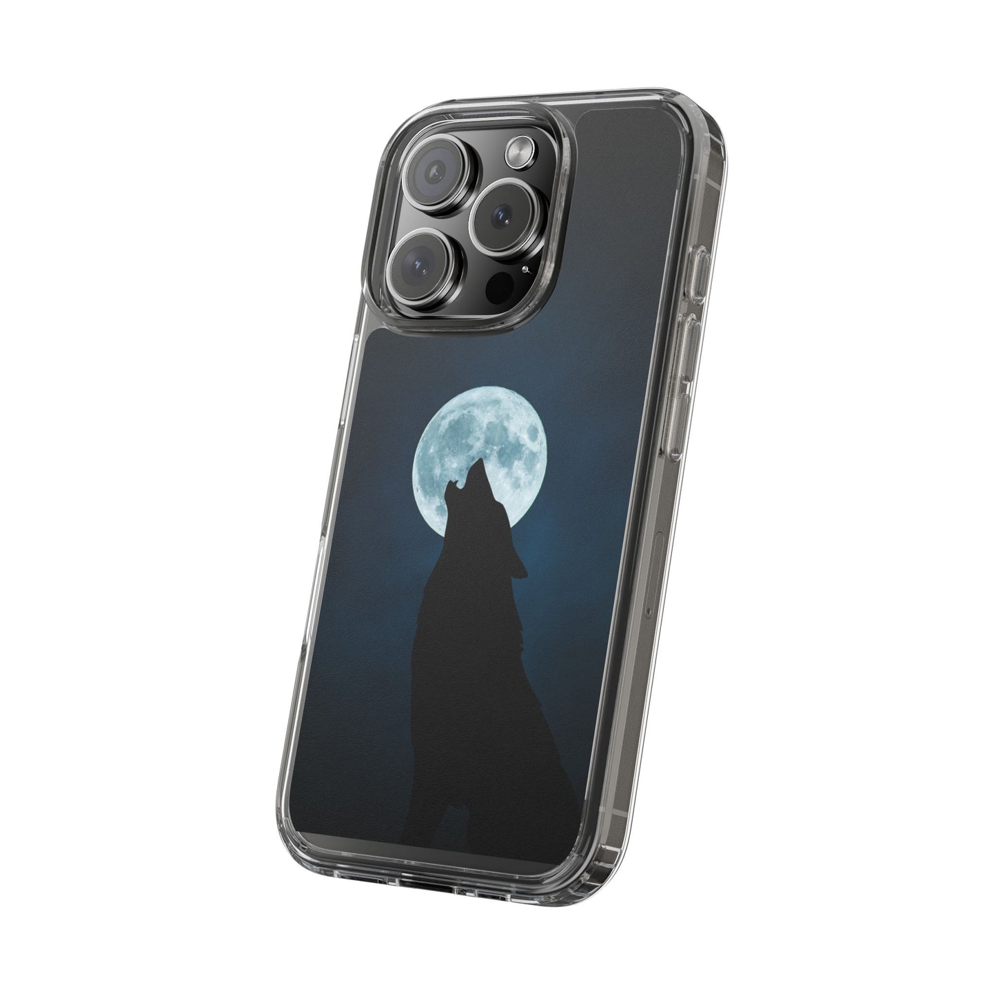 Wolf Clear Phone Case, Moonlit Wolf Design, Gift For Friends, Night Sky Decor