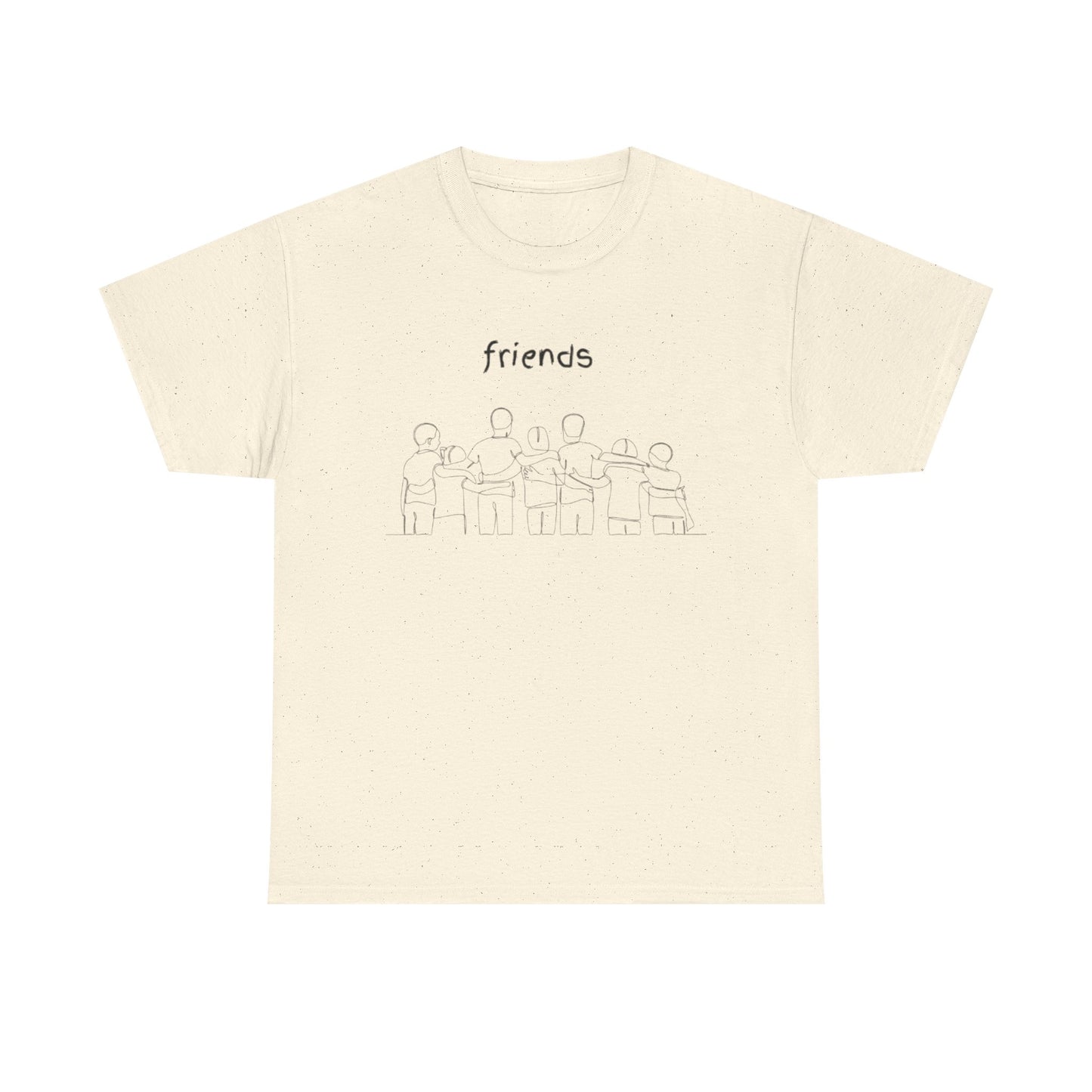 Friends  Heavy Cotton Tee, Casual T-Shirt, Friendship Gift, Relaxed Fit Top, Everyday Wear, Graphic Tee