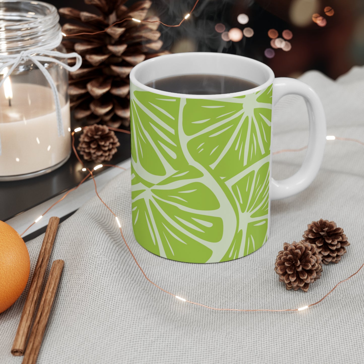 Lime Slice Mug - Refreshing Citrus Coffee Cup for Garden Lovers, Eco-Friendly,