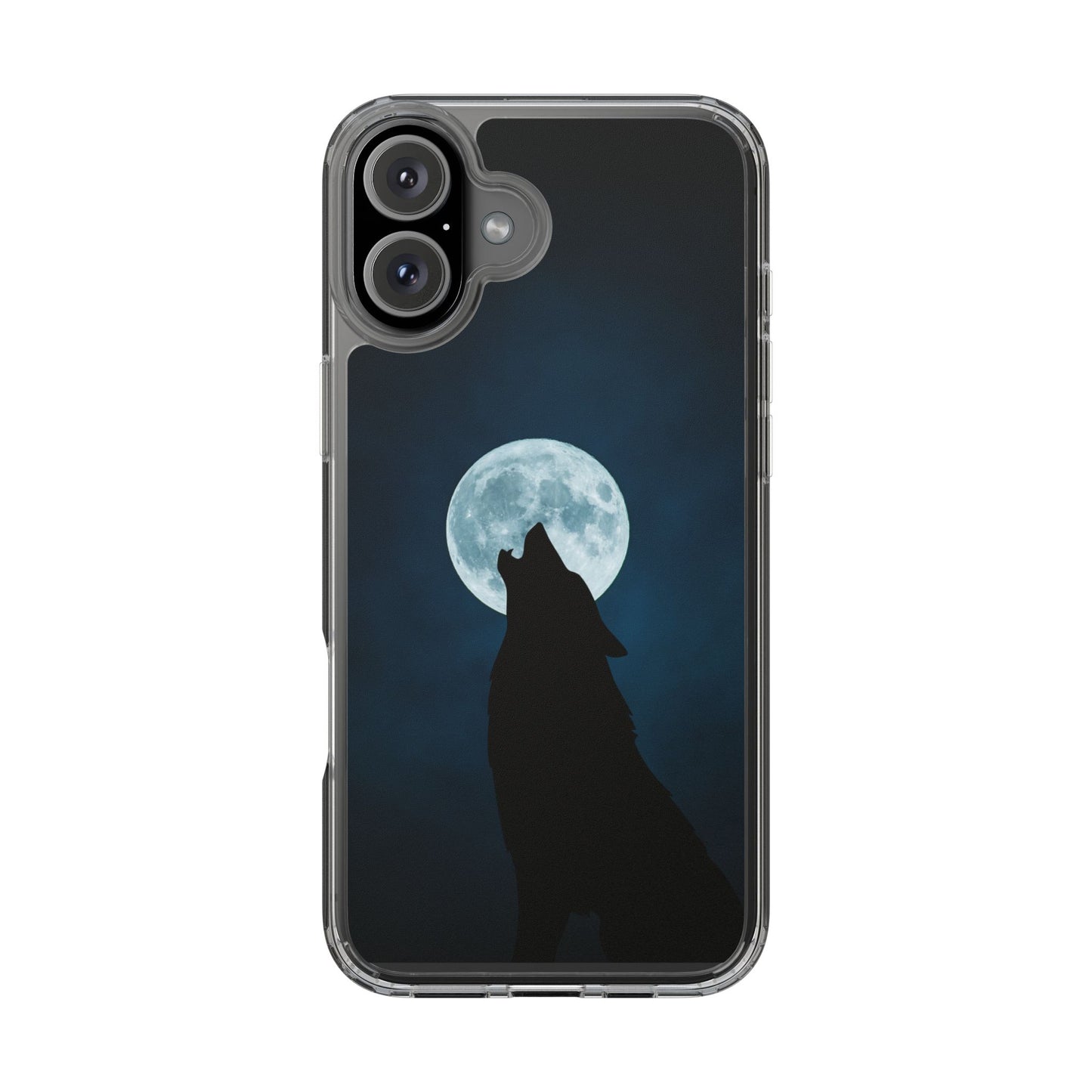 Wolf Clear Phone Case, Moonlit Wolf Design, Gift For Friends, Night Sky Decor
