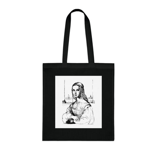Artistic Cotton Tote Bag - Vintage Design, Eco-Friendly Shopping Bag, Gift for Art Lovers, Reusable Tote, Everyday Accessory