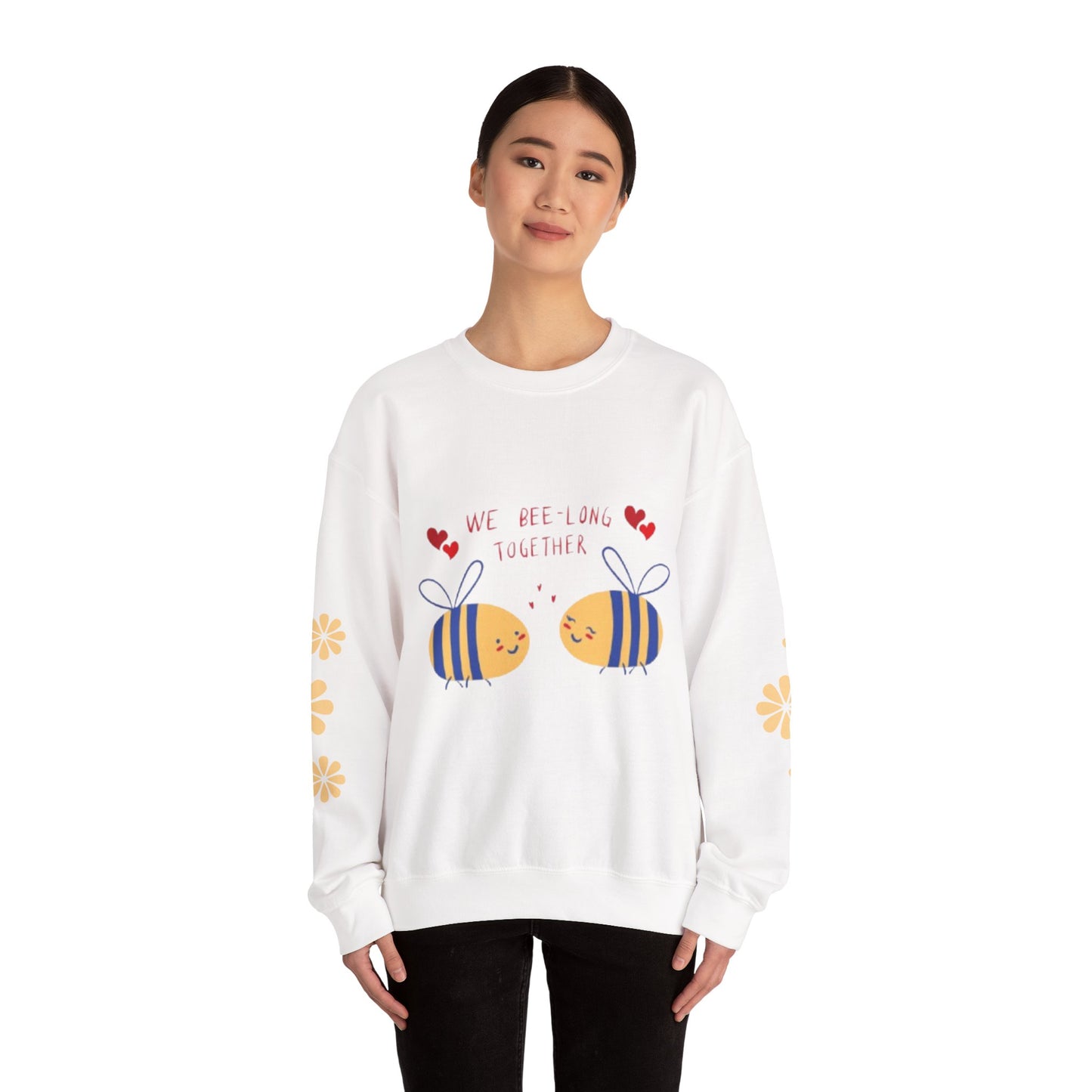 Bee-Love Crewneck Sweatshirt - Cozy Fashion, Cute Bee Design, Spring Apparel,