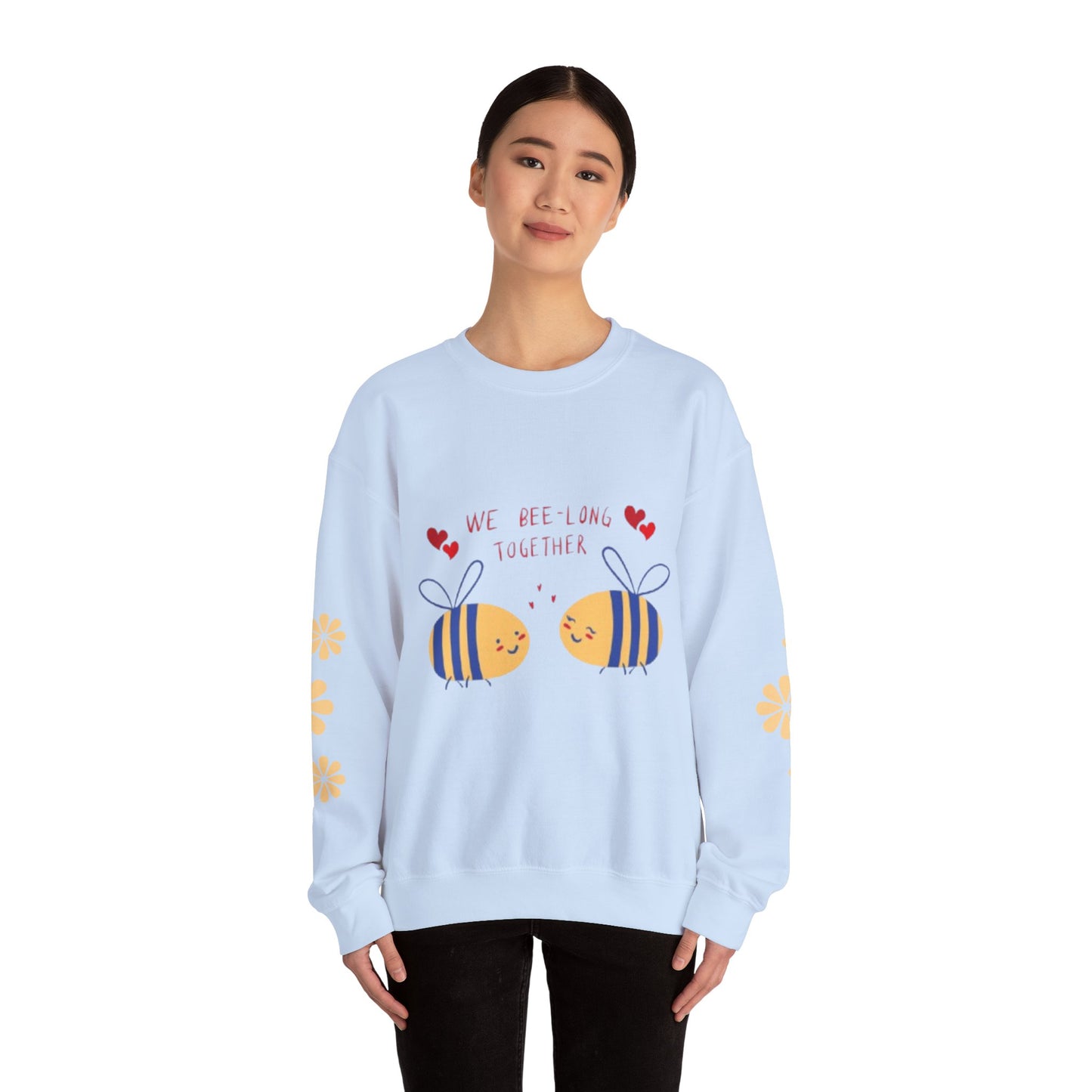 Bee-Love Crewneck Sweatshirt - Cozy Fashion, Cute Bee Design, Spring Apparel,