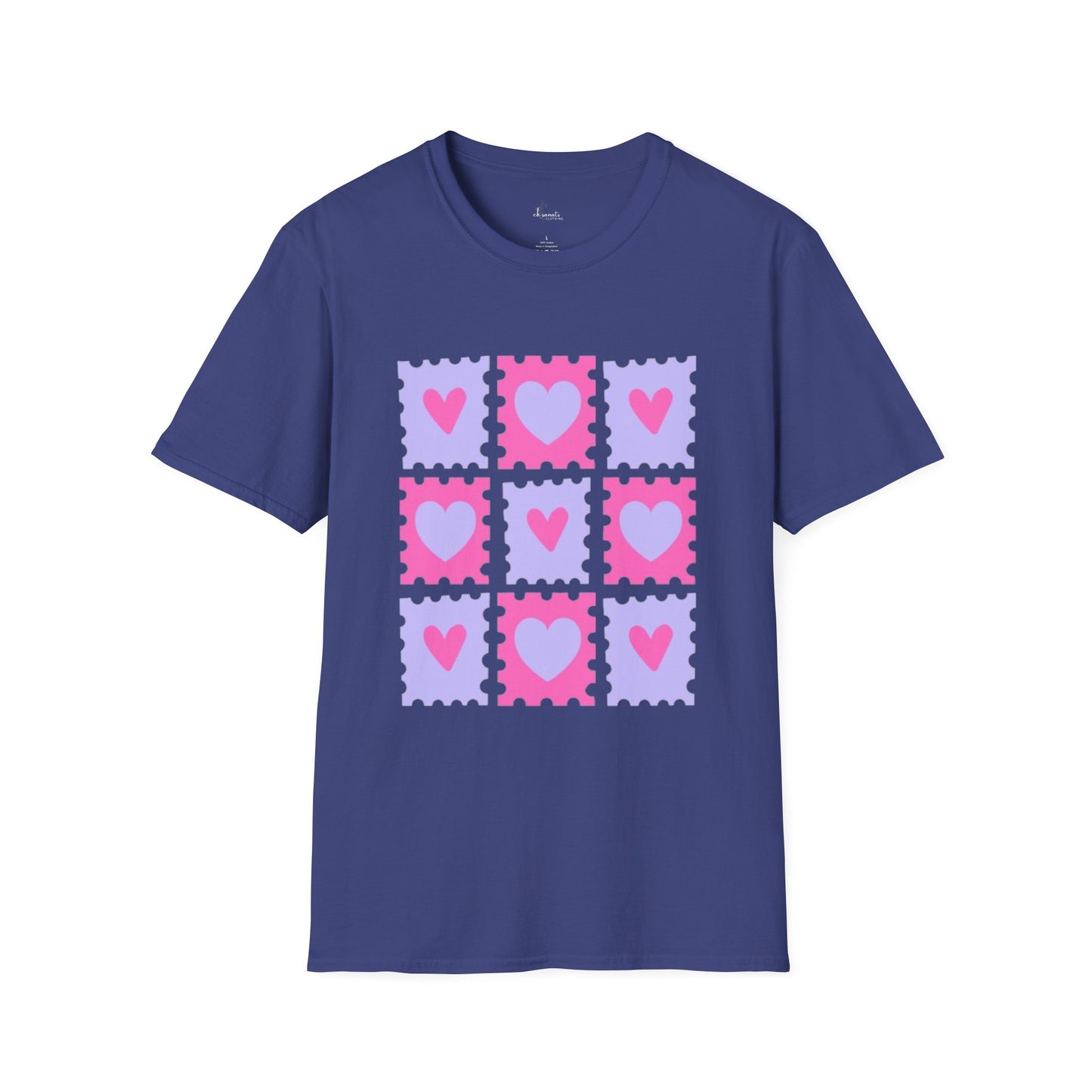 Heart Stamp Softstyle T-Shirt |Women Tee for Valentine's Day, Birthday Gift, Casual Wear