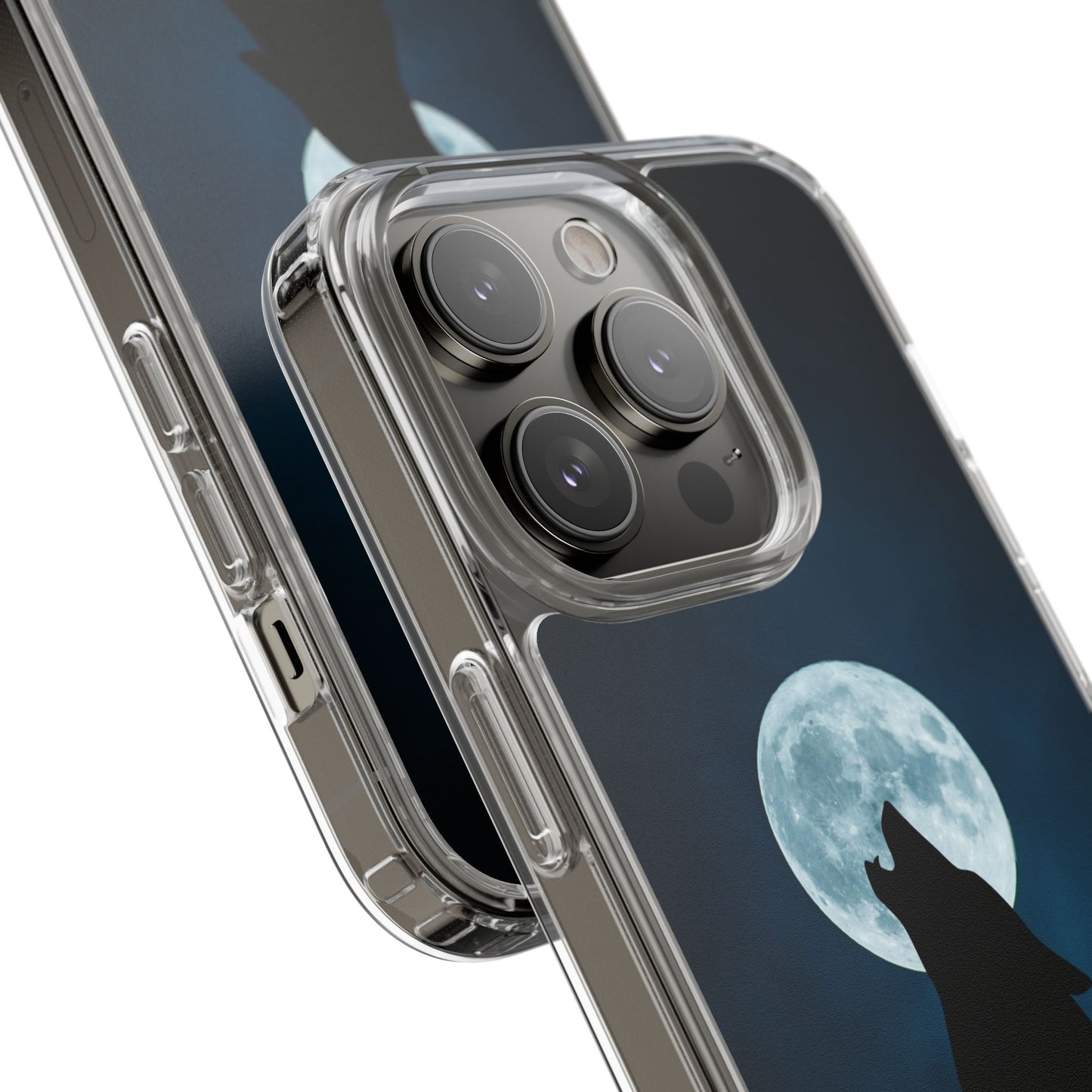 Wolf Clear Phone Case, Moonlit Wolf Design, Gift For Friends, Night Sky Decor