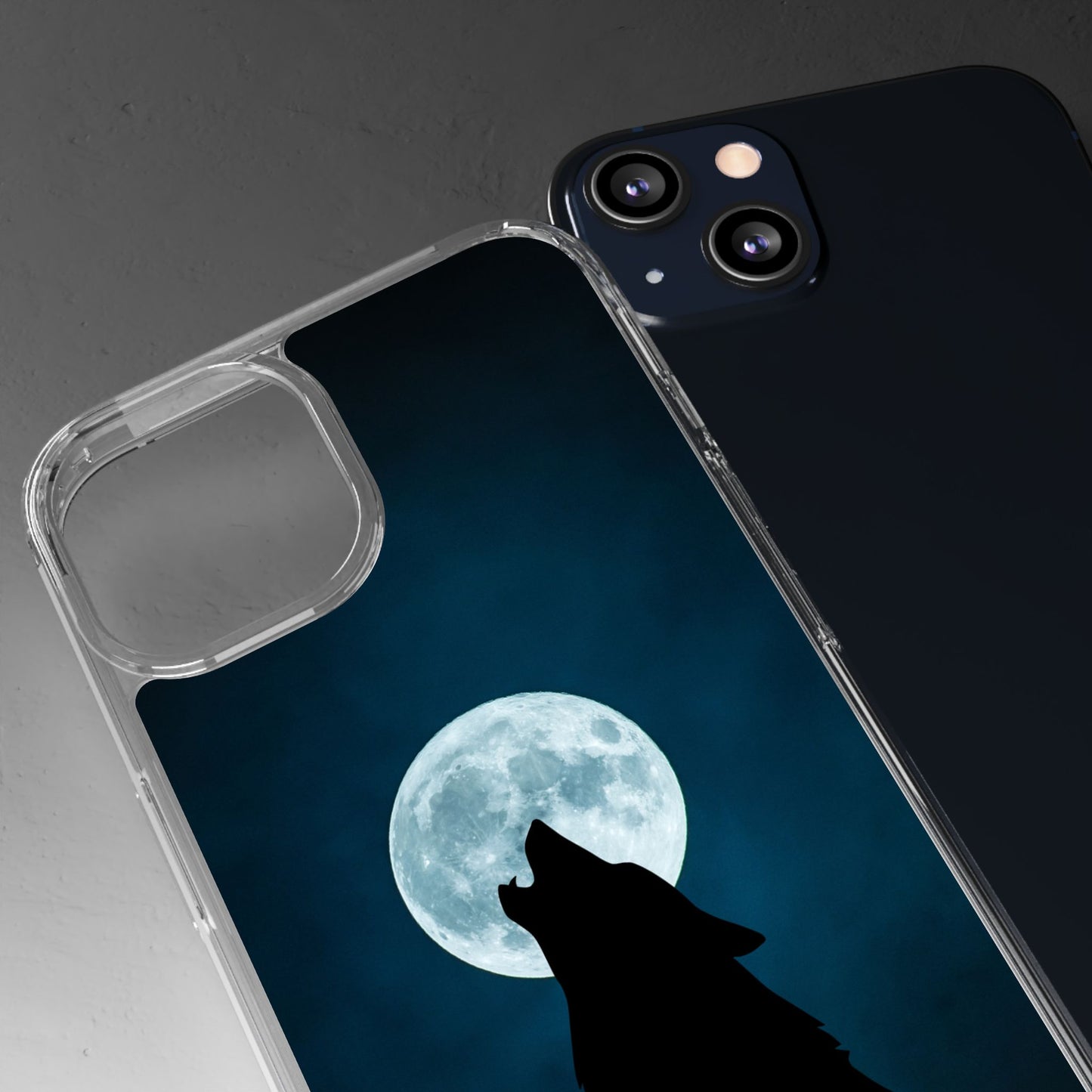 Wolf Clear Phone Case, Moonlit Wolf Design, Gift For Friends, Night Sky Decor