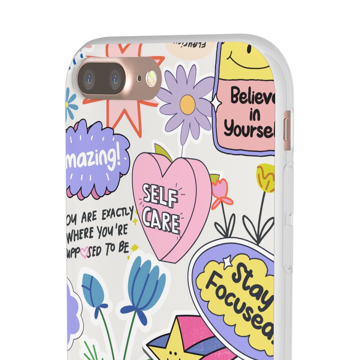 Colorful  Phone Case, Inspirational Flexi Case, Cute Floral Design, Gifts for Friends