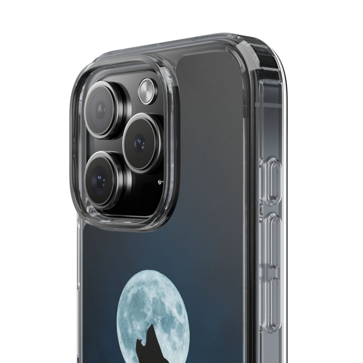 Wolf Clear Phone Case, Moonlit Wolf Design, Gift For Friends, Night Sky Decor