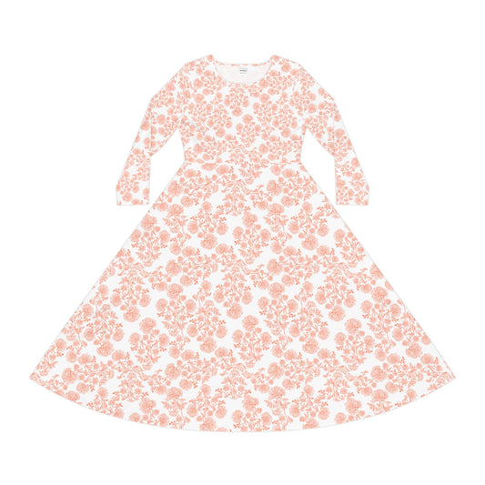 Dance-Inspired Floral Long Sleeve Dress, Perfect for Spring Events, Parties, Picnics, Dance Recitals, and Everyday Wear