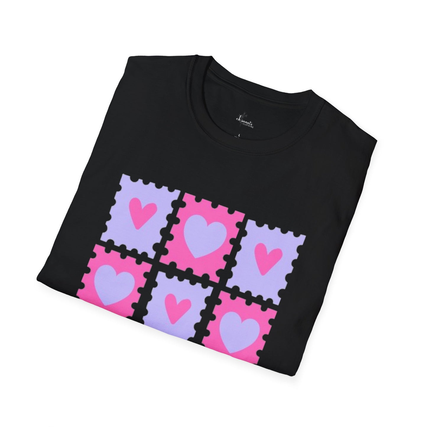 Heart Stamp Softstyle T-Shirt |Women Tee for Valentine's Day, Birthday Gift, Casual Wear
