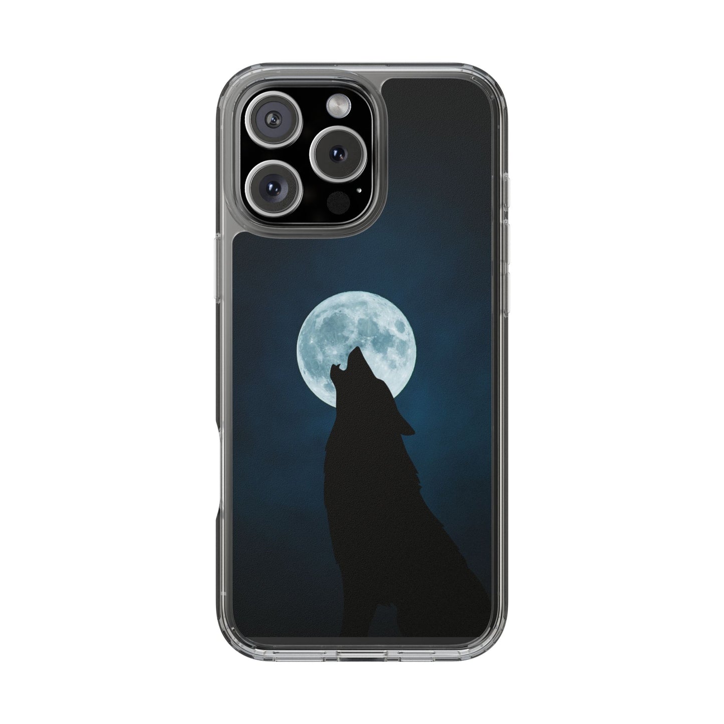 Wolf Clear Phone Case, Moonlit Wolf Design, Gift For Friends, Night Sky Decor