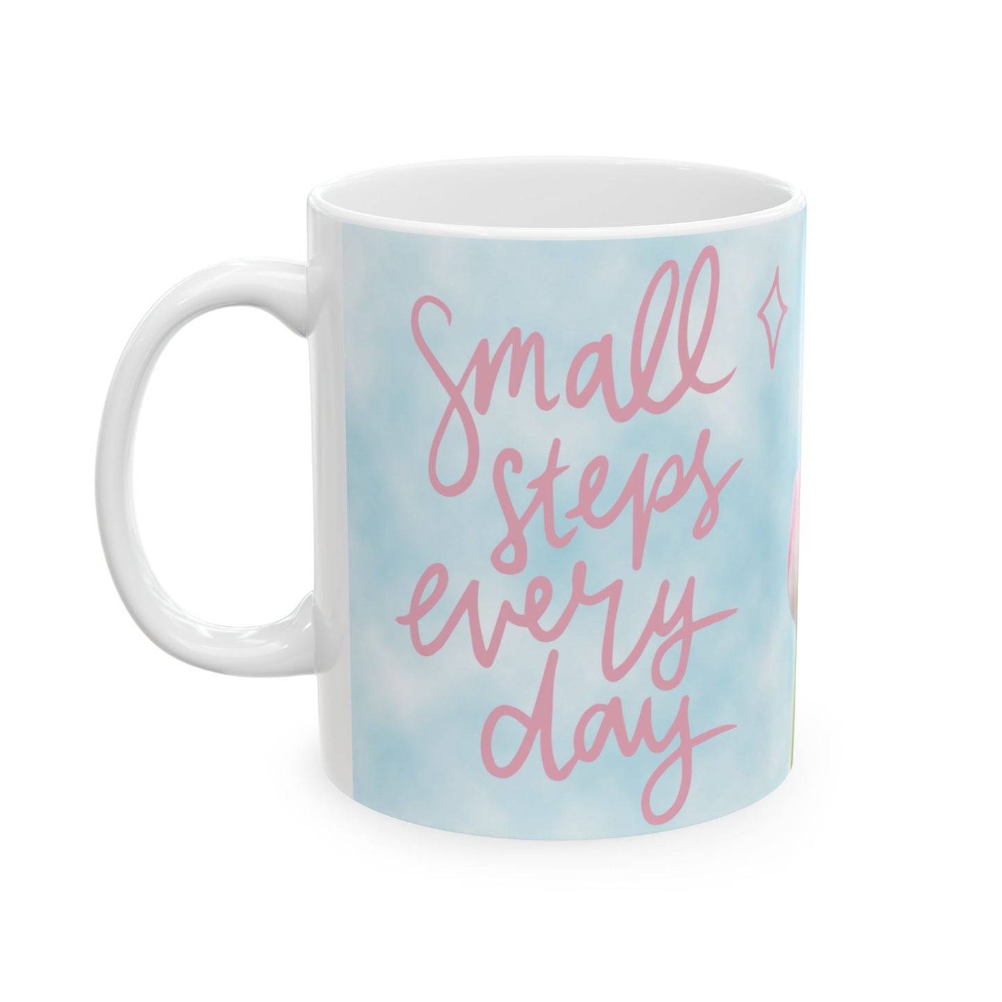 Dreamy Floral Ceramic Mug, Inspirational Gift, Coffee Tea Mug, Spring Decor, Mother's Day, Birthday Gift