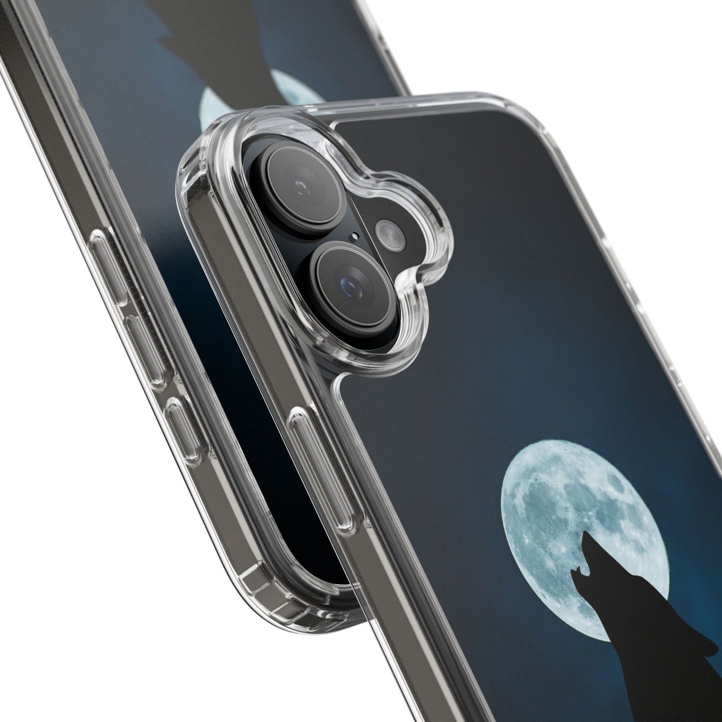 Wolf Clear Phone Case, Moonlit Wolf Design, Gift For Friends, Night Sky Decor